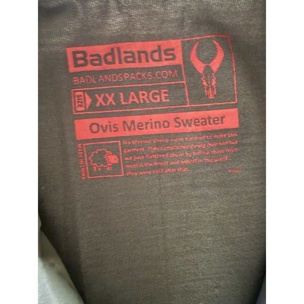 Badlands Ovis Merino Sweater Mens XXL Approach Camo Hunting Jacket Full Zip Wool - Picture 3 of 7
